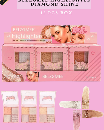 BELZGMEE HIGHLIGHTER DIAMOND SHINE - 12 PCS BOX