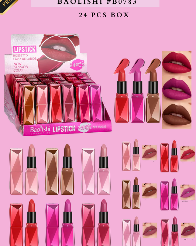 LIPSTICK ROSSETO BAOLISHI #B0783 - 24 PCS BOX