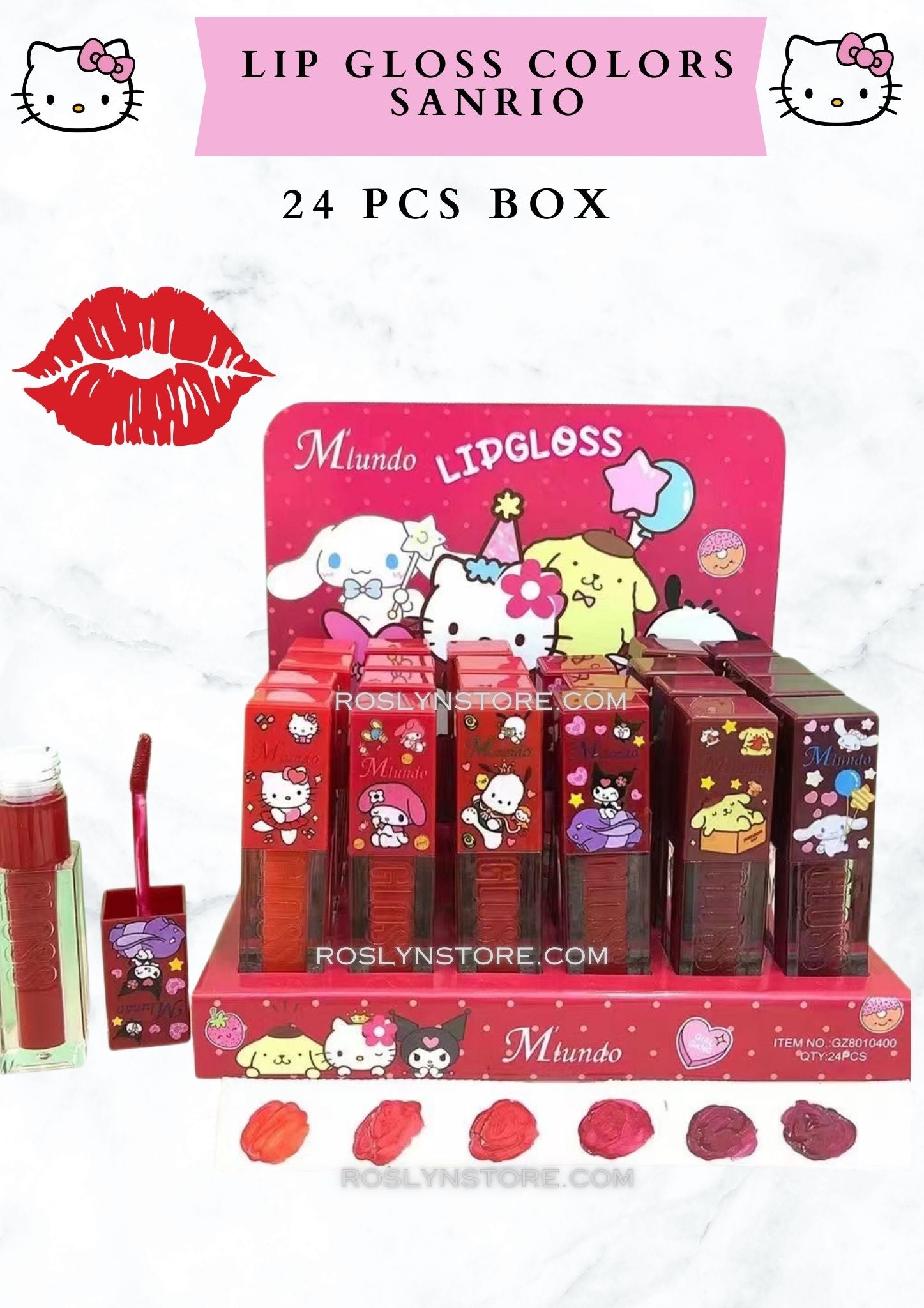 LIP GLOSS COLORS SANRIO 24 PCS BOX