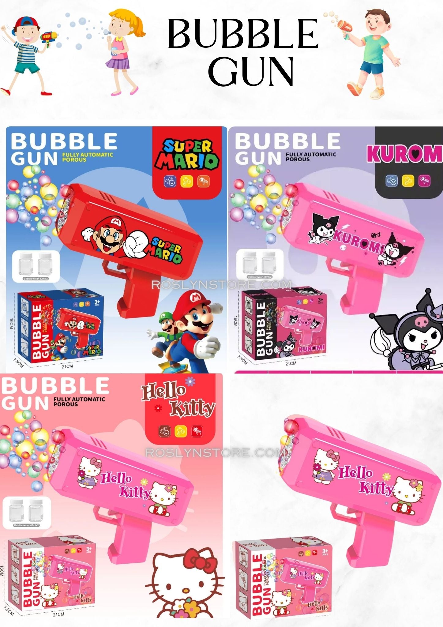 Cartoon bubble guns