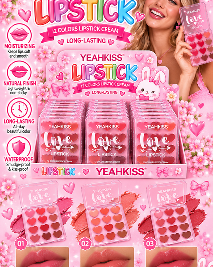 YEAHKISS- LIPSTICK PALET- 24 pc -(box #202537) (B10)