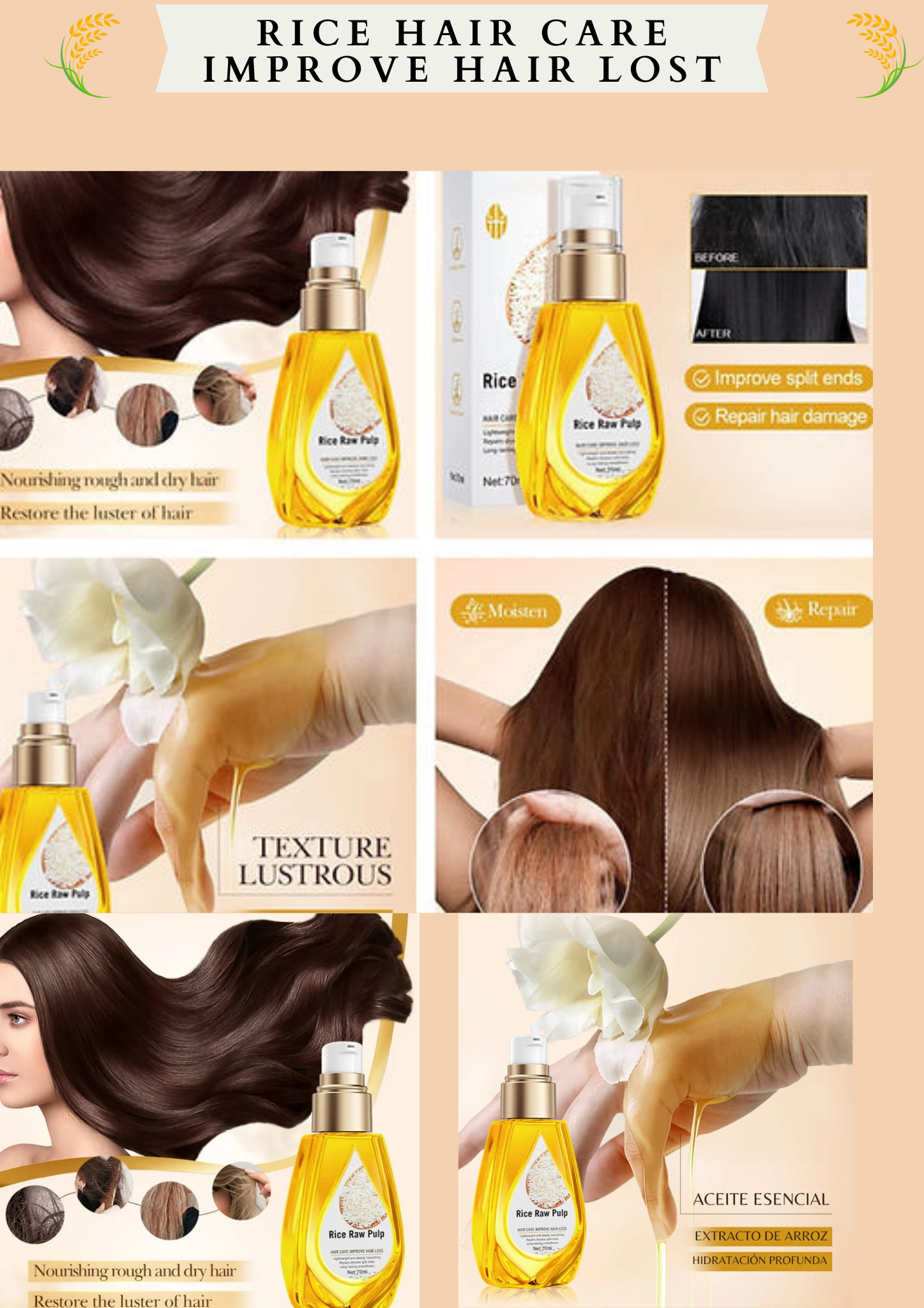 RICE HAIR CARE - IMPROVE HAIR LOST ( BIOAQUA )