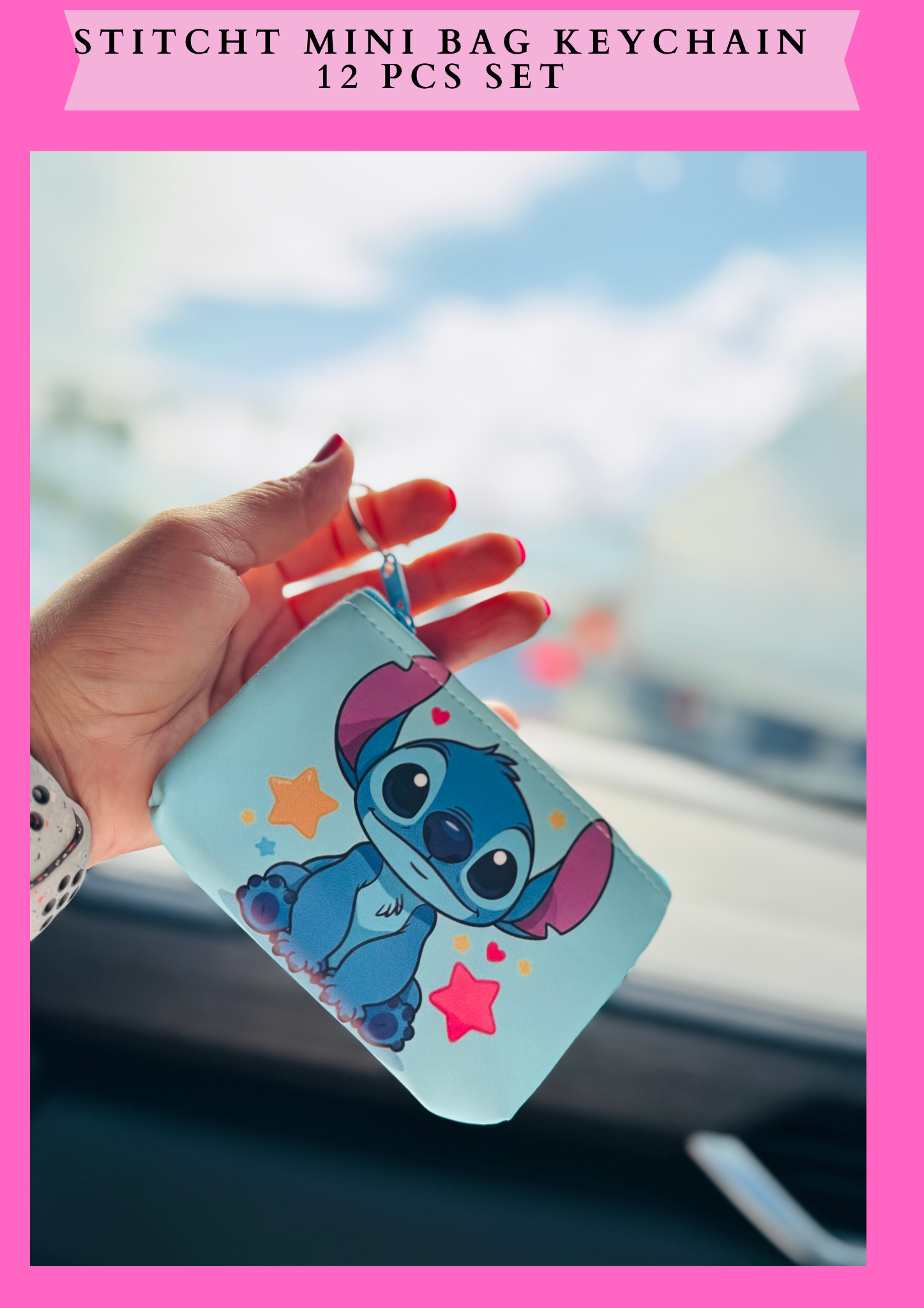 BLUE MINI BAG KEYCHAIN -12 PCS SET