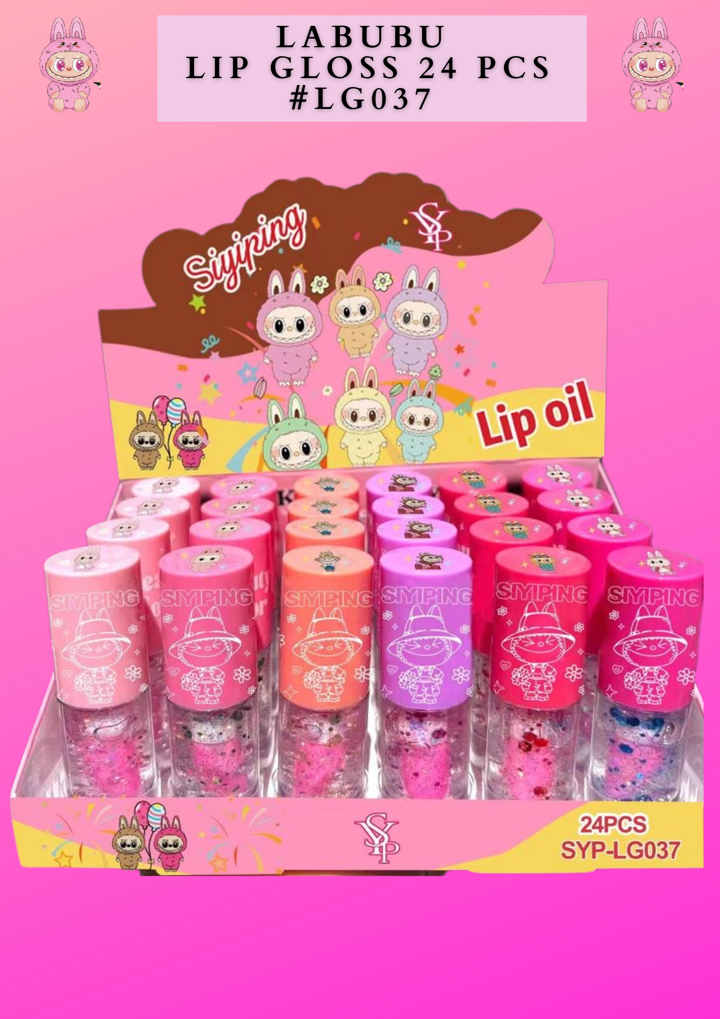 LABUBU LIPGLOSS-  24 PCS ( #L G037)