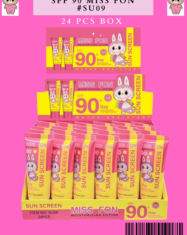 SUNSCREEN SPF 90 MISS FON-  #SU09 24 PCS BOX