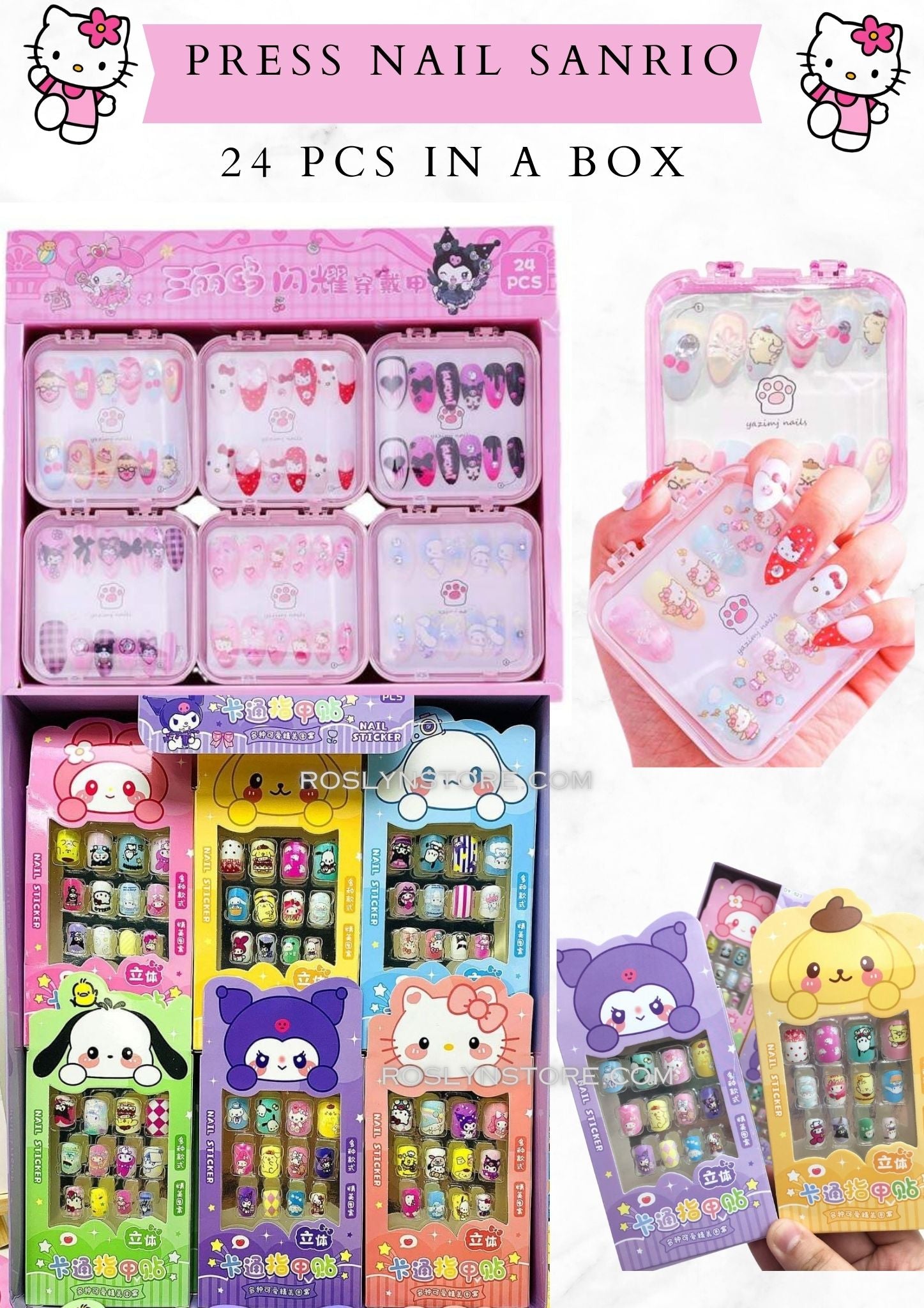 PRESS NAILS-  SANRIO ( 24 pcs in a box)