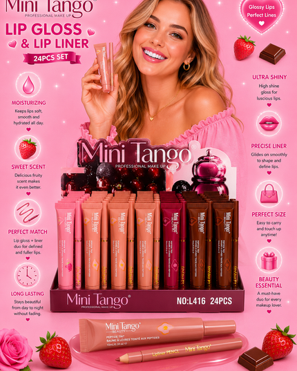 MINI TANGO 24 set - lip liner & lipgloss  ( #L416)