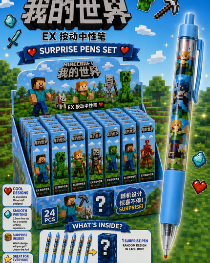 MINECRAFT SURPRISE PEN 24 pcs box -