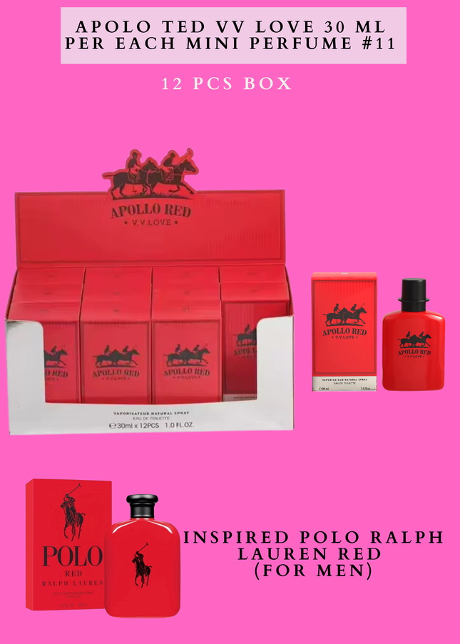 APOLO # 11 TED VV LOVE 30 ML PER EACH MINI PERFUME 12 PCS BOX