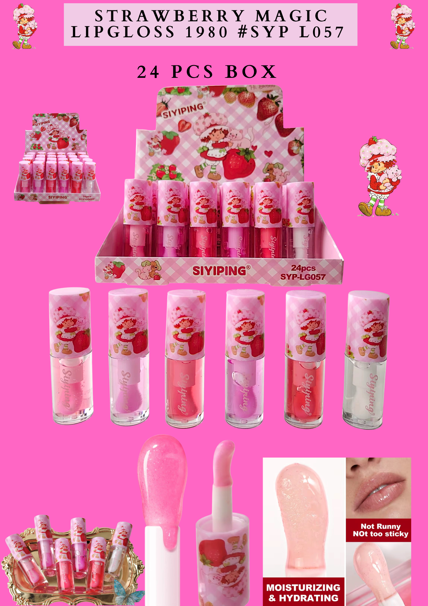 STRAWBERRY MAGIC LIPGLOSS 1980 #SYP - L057 24 PCS BOX