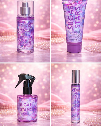 SET PERFUME with gift box - 4  pcs - Purple  - SUGAR STAR