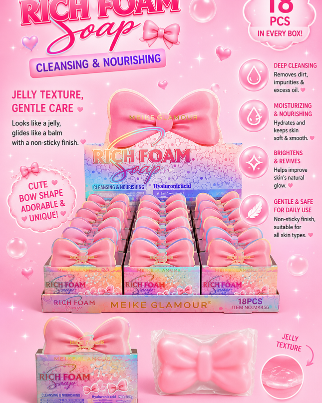 SOAP BOW HYALURONIC ACIDPINK MEIKE GLAMOUR - 18 pcs box ( #MK456)