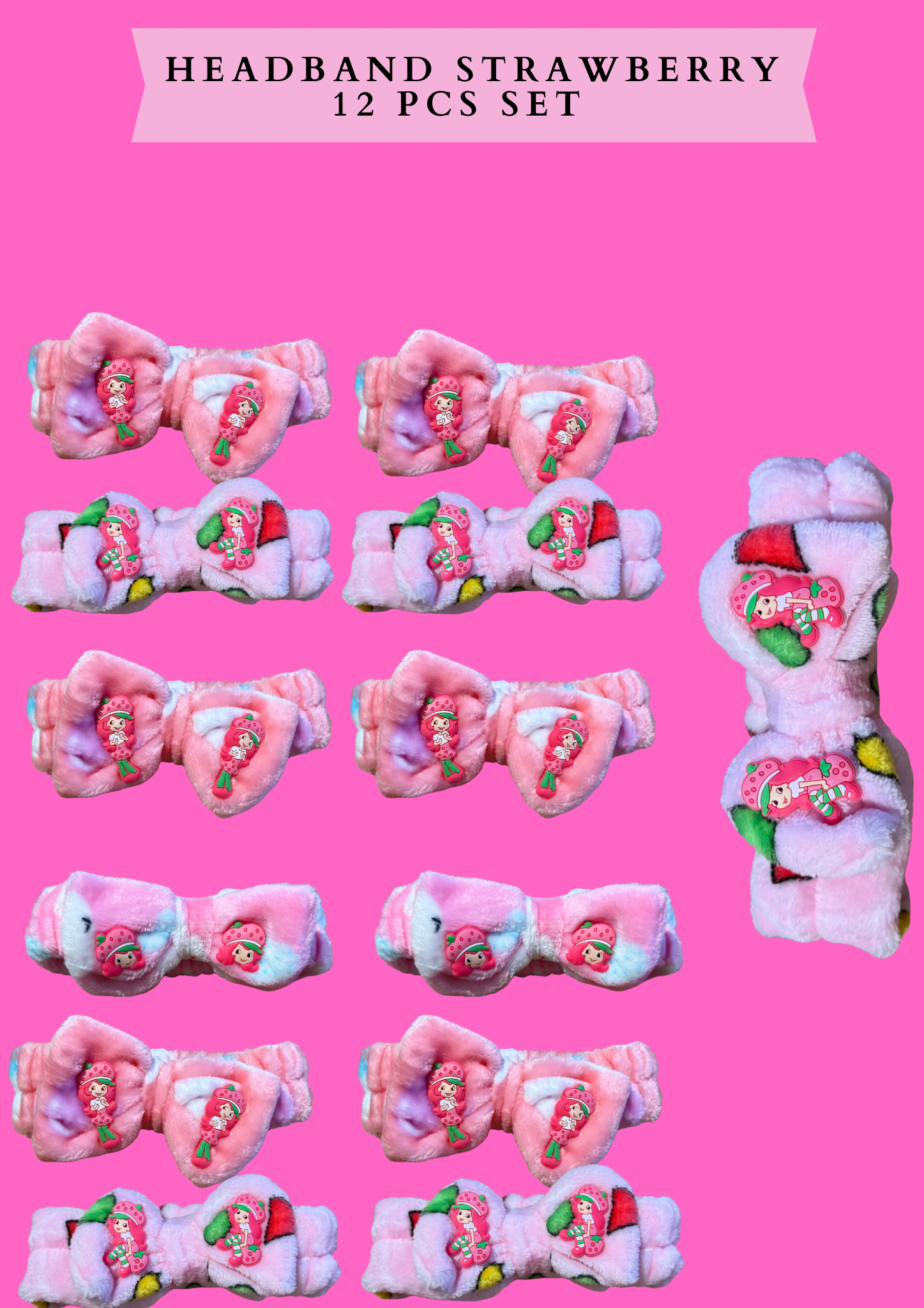 Headband Strawberry(12 pcs per set)