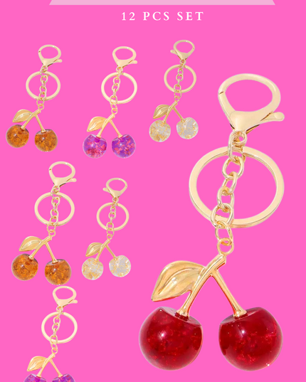 CHERRY KEYCHAIN - 12 PCS SET