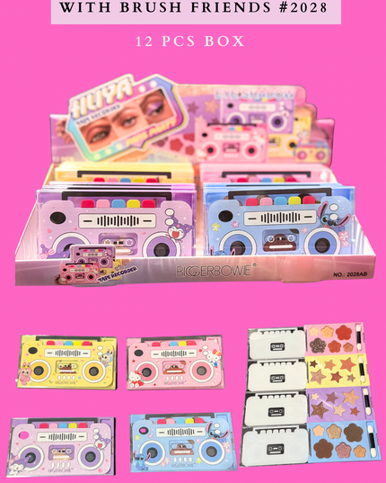 EYESHADOW CASSETTE WITH BRUSH FRIENDS # 2028-  (12 PCS BOX)