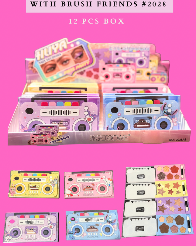 EYESHADOW CASSETTE WITH BRUSH FRIENDS # 2028-  (12 PCS BOX)