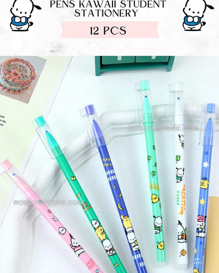 POCHACCO ERASABLE PENS  -STUDENT STATIONERY (12 PCS box)