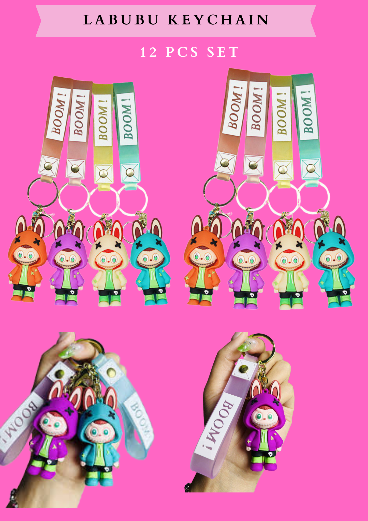 LABUBU KEYCHAIN - 12 pcs set