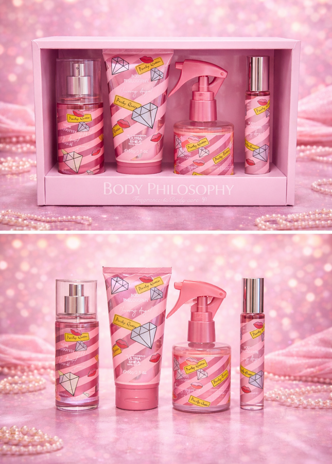 SET PERFUME with gift box - 4  pcs - pink diamond - CHARMING ANGEL