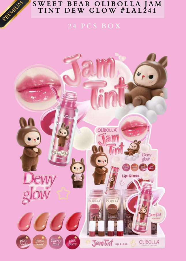 SWEET BEAR OLIBOLLA JAM TINT DEW GLOW #LAL241 - 24 PCS BOX