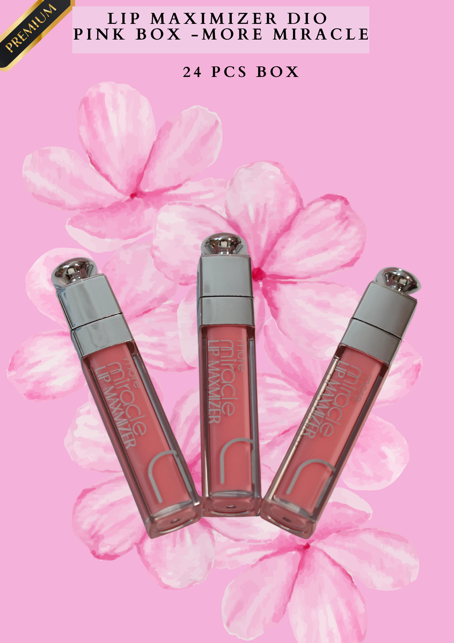 LIP MAXIMIZER DIO PINK BOX -MORE MIRACLE 24 PCS BOX