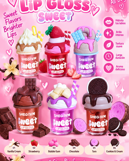 LIPGLOSS -CUPCAKE -SHEGIVM-24PCS (LG-0692) (L39)