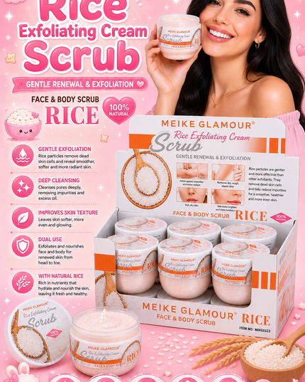 RICE SCRUB FOR BODY & FACE - 12 pcs box ( big sizes) MIKG0323