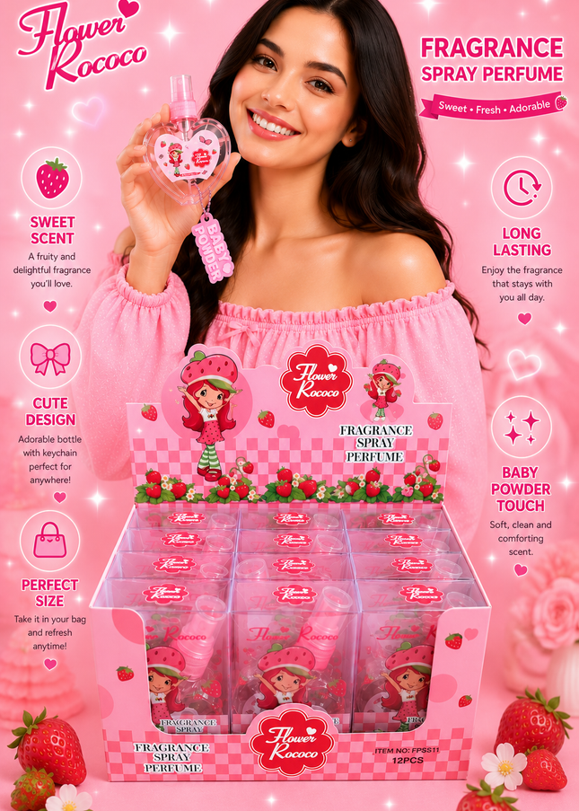 STRAWBERRY SHORTCAKE perfume with keychain