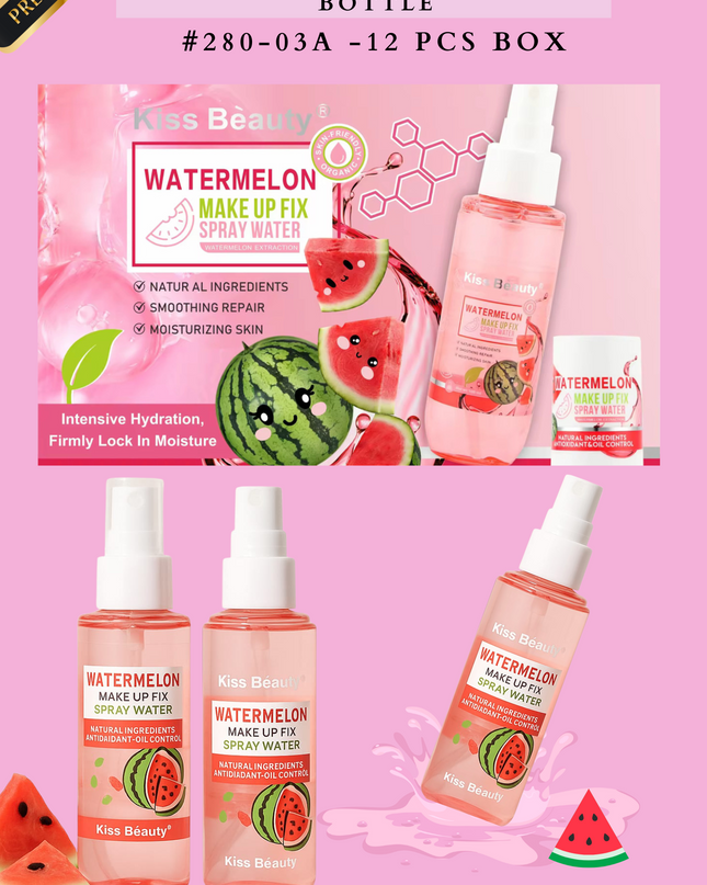 MAKEUP FIX - SPRAY WATERMELON 100 ML PER BOTTLE #280-03A - 12 PCS BOX