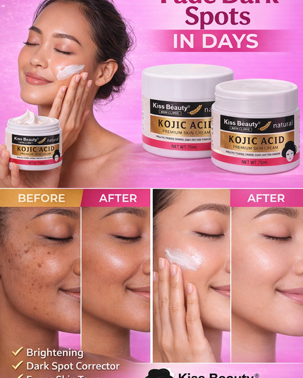KISS BEAUTY KOJIC ACID PREMIUN SKIN CREAM 75 ML PER EACH -12 PCS BOX