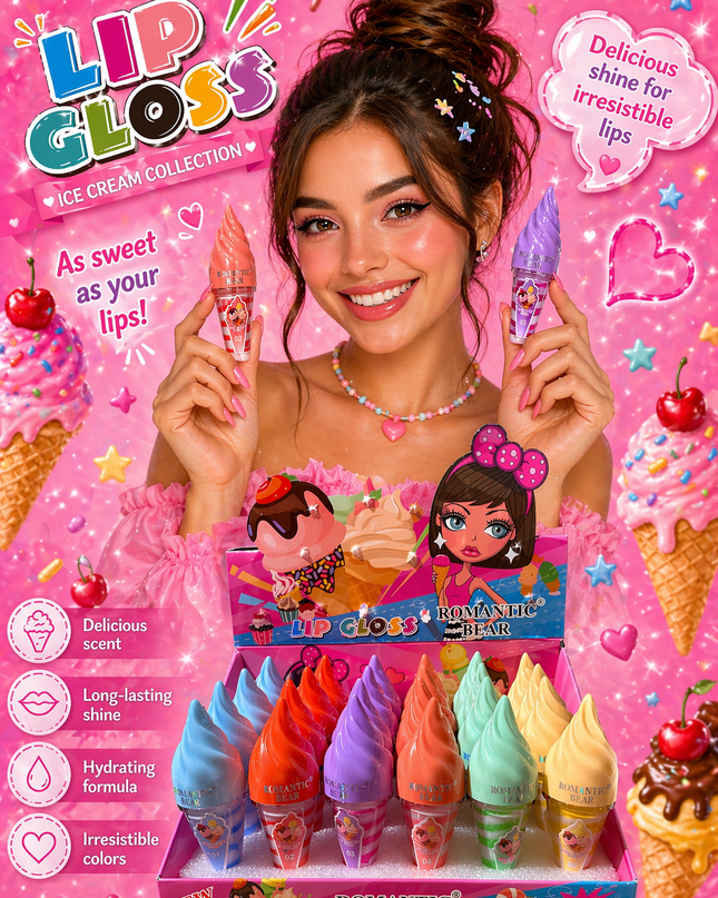ICE CREAM Lipgloss - romantic bear HF8041