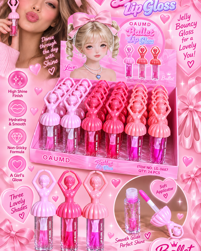 MAGIC - LIP GLOSS BALLET -OAUMD -24 PCS-LG0687-(L40)