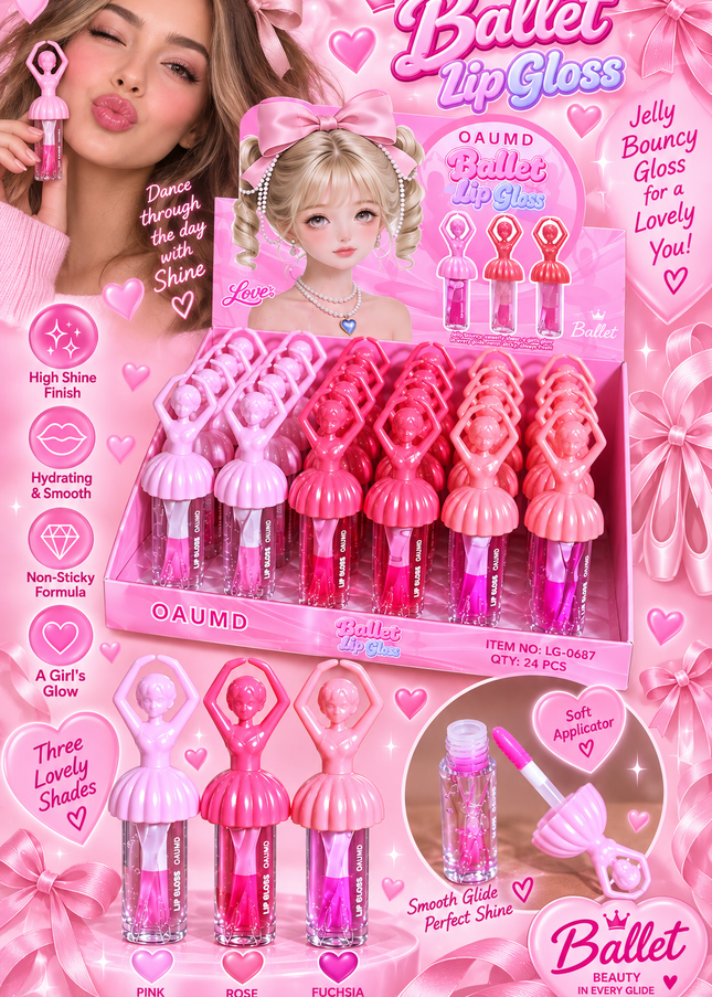 MAGIC - LIP GLOSS BALLET -OAUMD -24 PCS-LG0687-(L40)