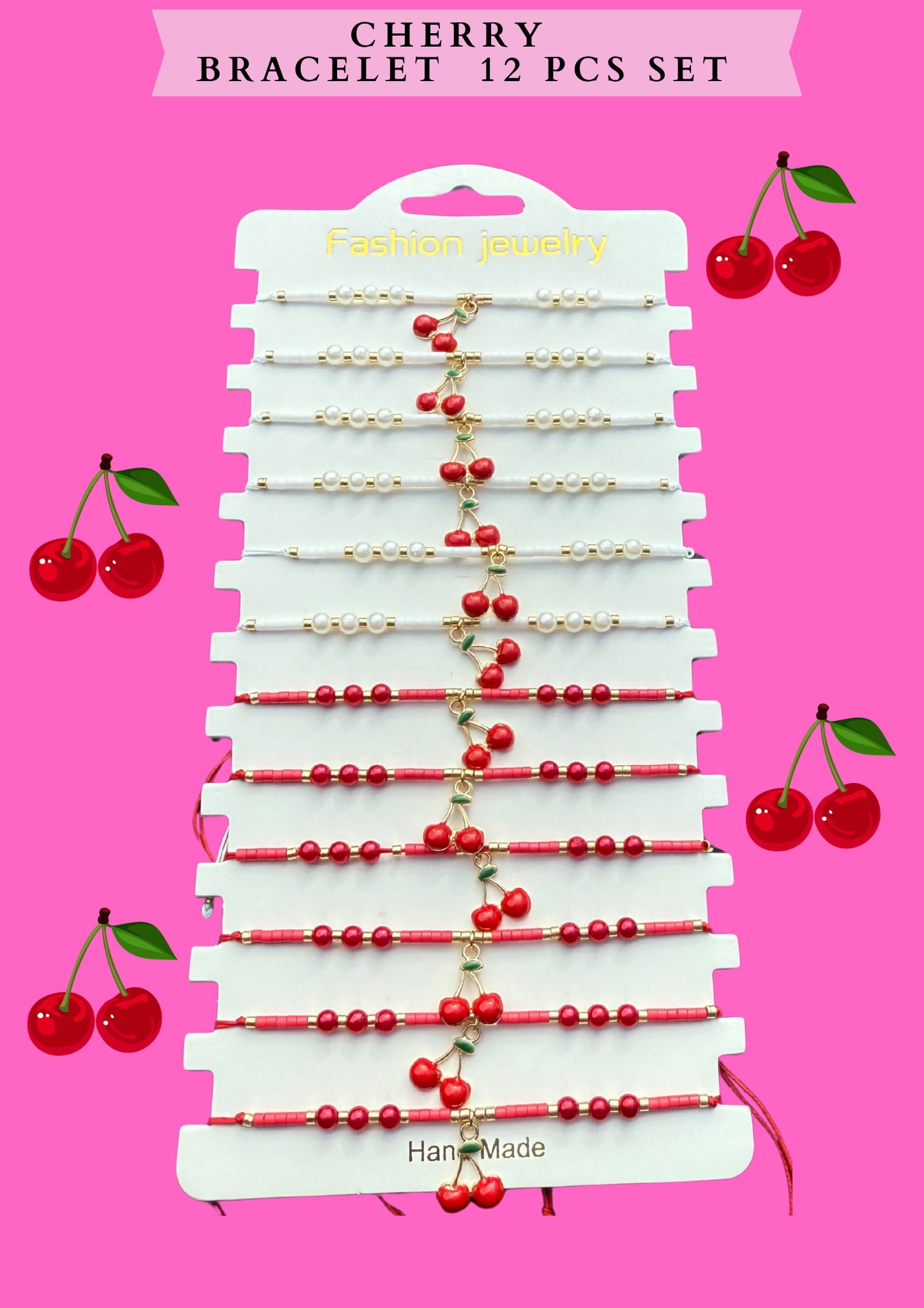 CHERRY  bracelet (#RS57101) - 12 PCS SET
