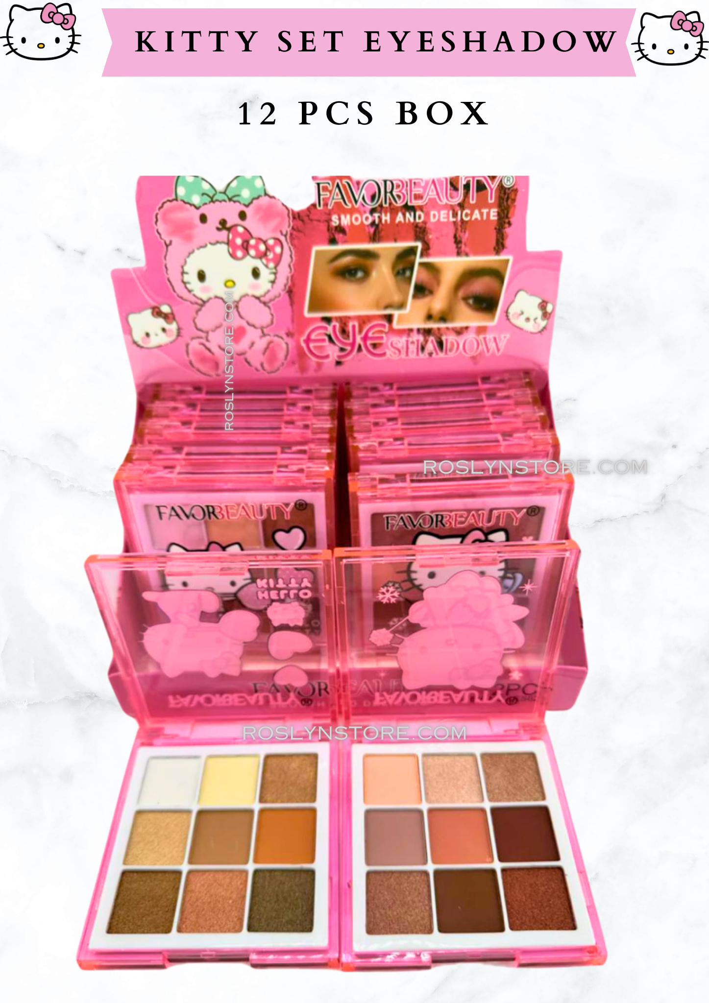 SET EYESHADOW Kitty clear - 12 pcs in a box