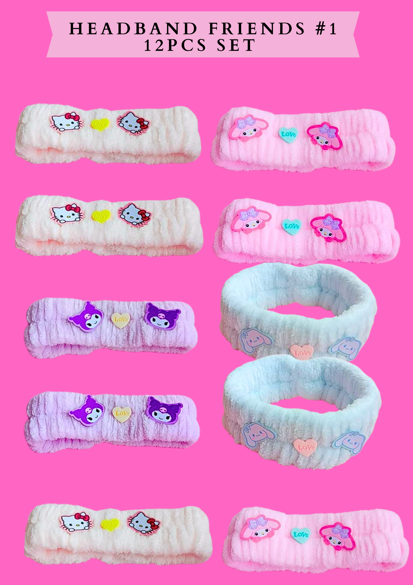 HEADBAND FRIENDS #1 - 12 PCS SET