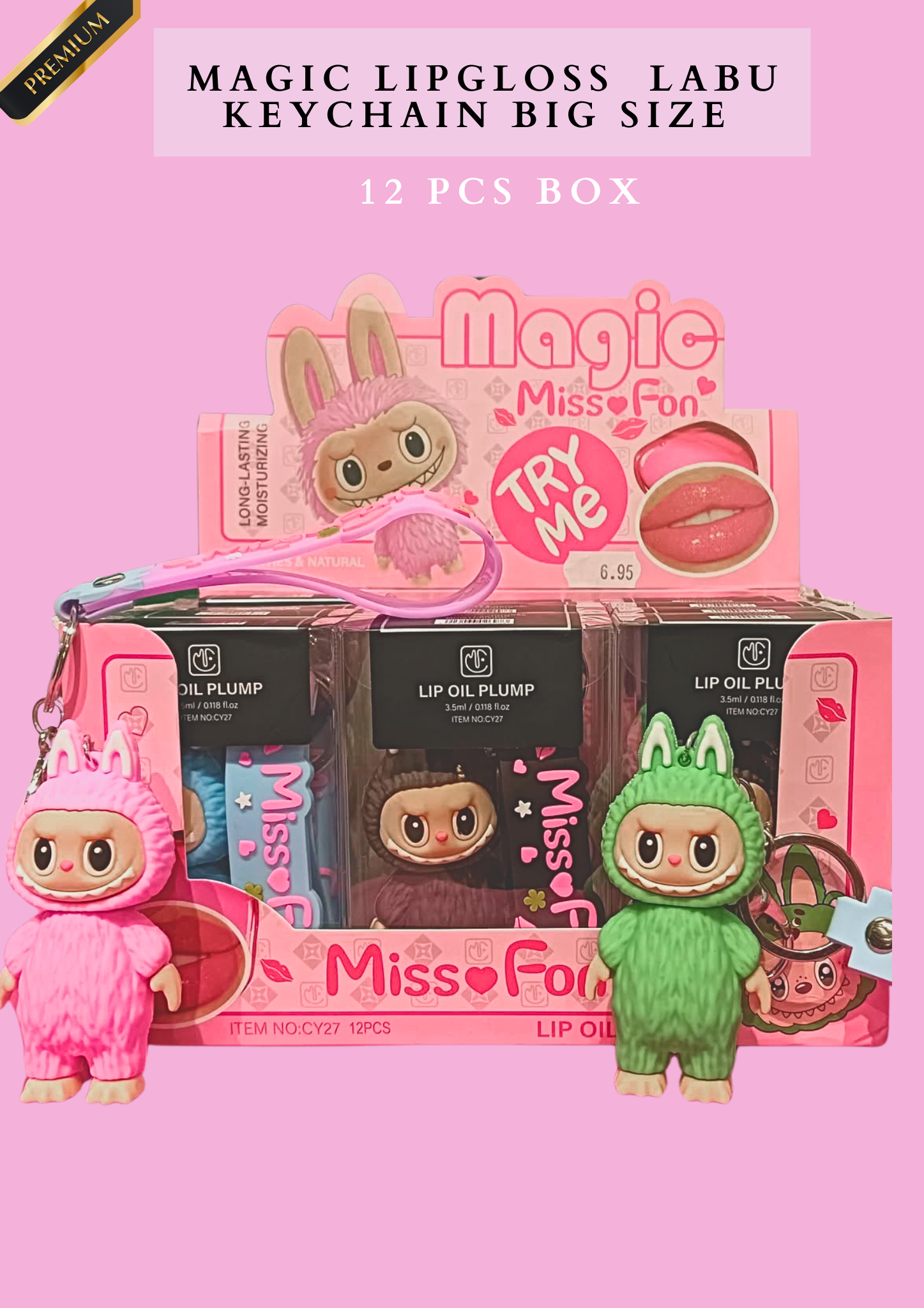 MAGIC LIPGLOSS LABU KEYCHAIN BIG SIZE (12 PCS BOX)