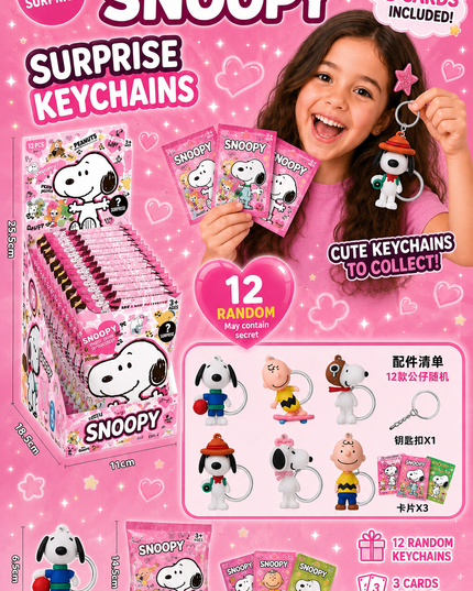 SURPRISE KEYCHAIN - 12 pcs box ( choose your favorite cartoon)