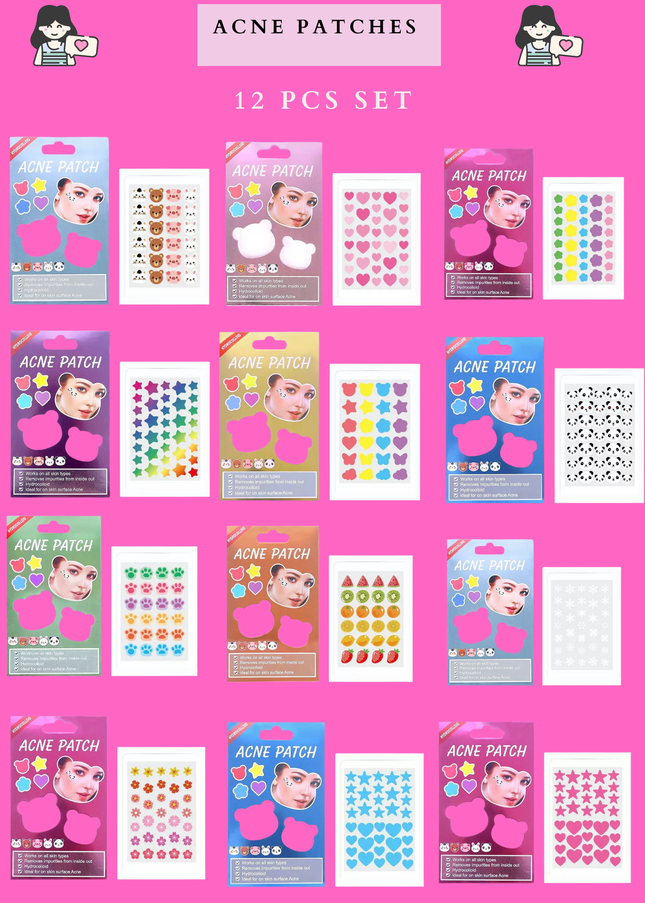 ACNE PATCHES  - pimple patches-Kawaii -(12 PCS SET)