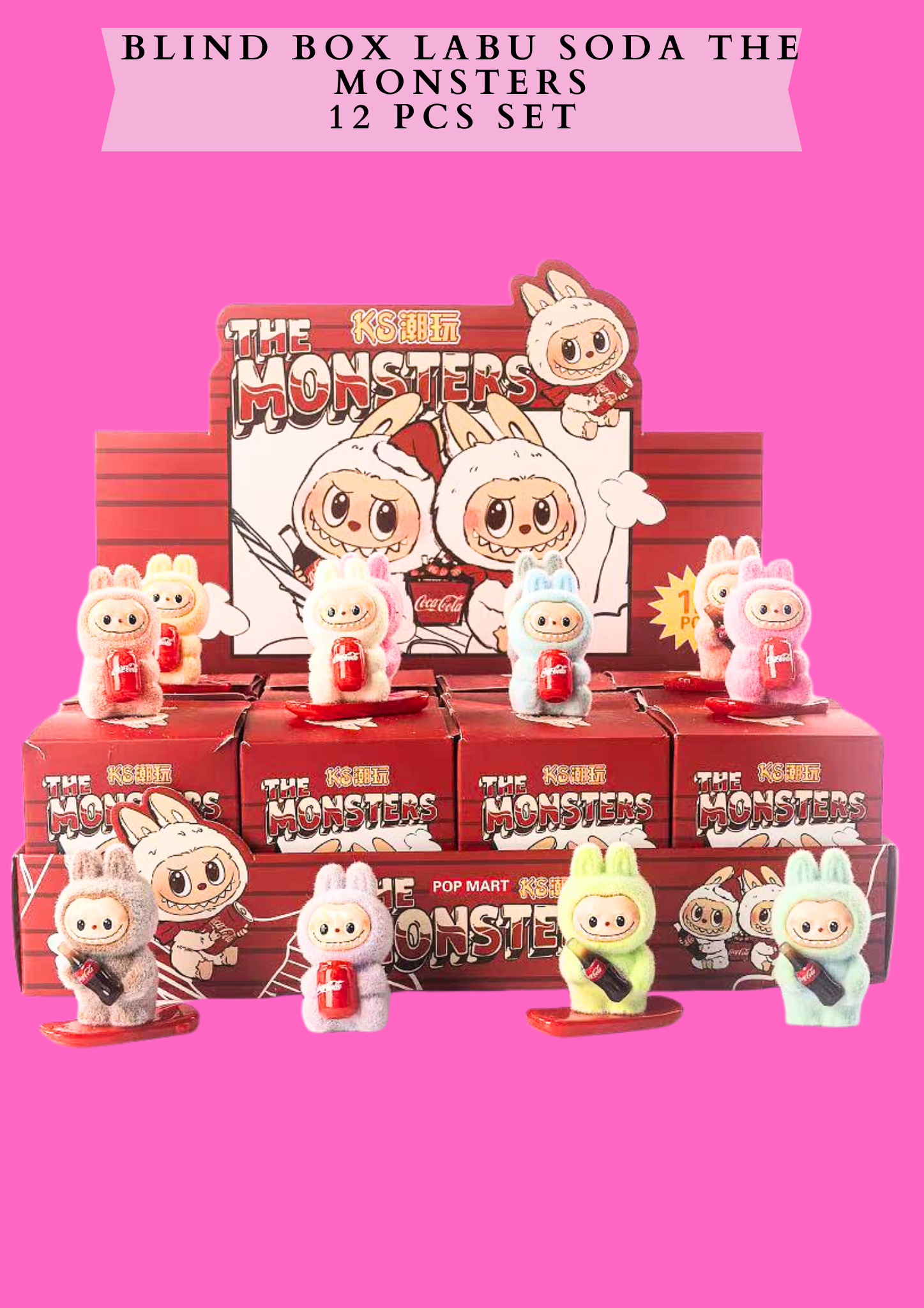 BLIND BOX LABU SODA THE MONSTERS - 12 PCS SET (red)