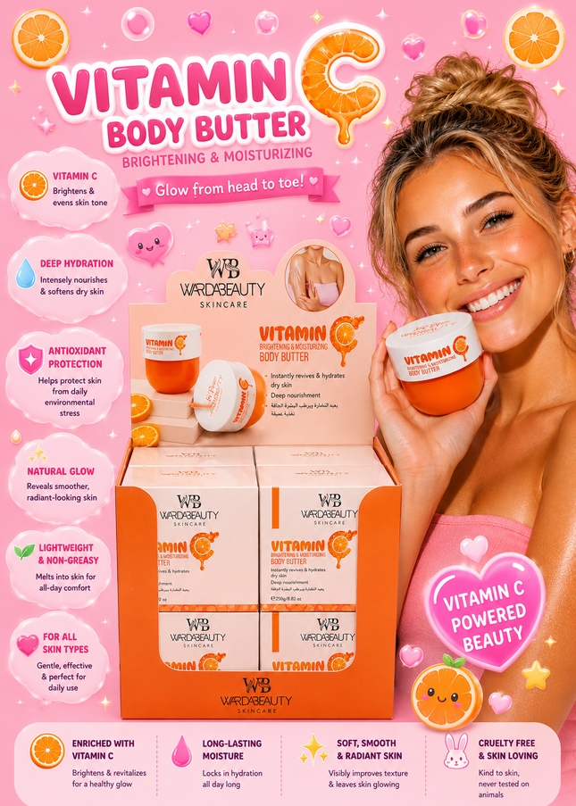 BODY BUTTER VITAMIN C- Big size - Warda Beauty - 8 pcs box