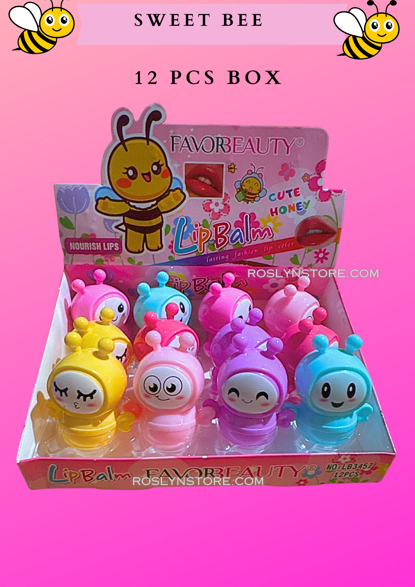 LIP BALM - HAPPY SWEET BEE 12 PCS BOX