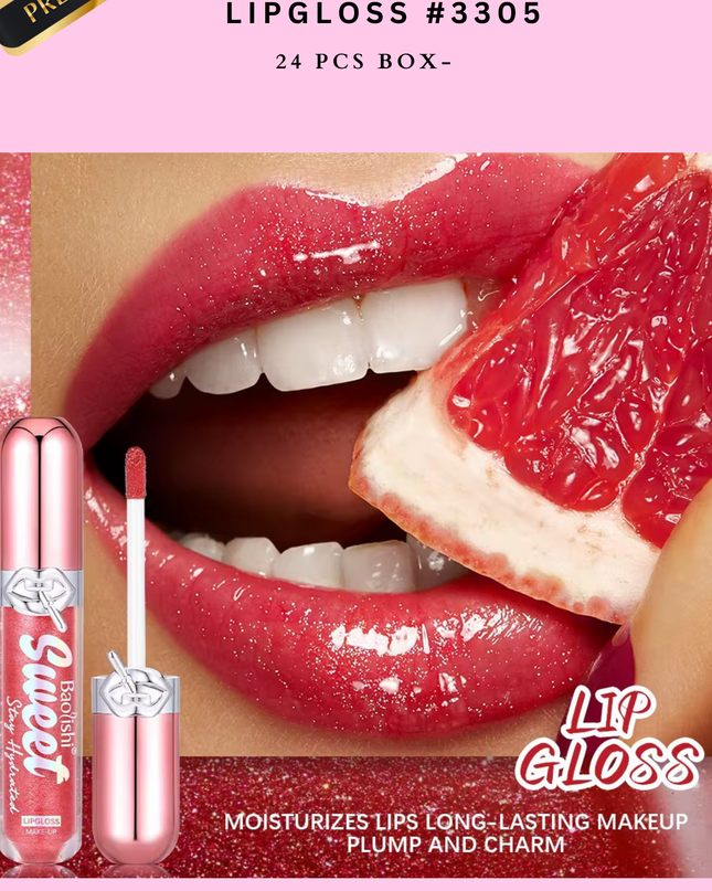 SWEET JUICY PLUM & charm- lipgloss - 24 pcs  (PREMIUM BRAND) - #3305