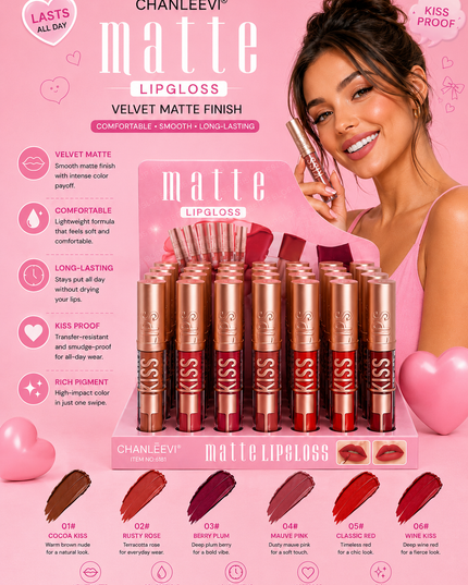CHANLEVII  MATTE LIPGLOSS  - 24PCS box (#6181)