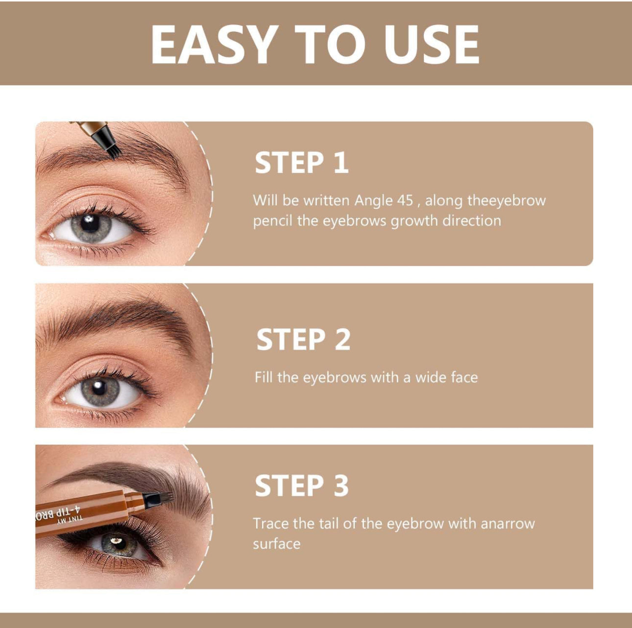 SET- EYEBROW CONTOURING -TINT-WATERPROOF-(5pcs)