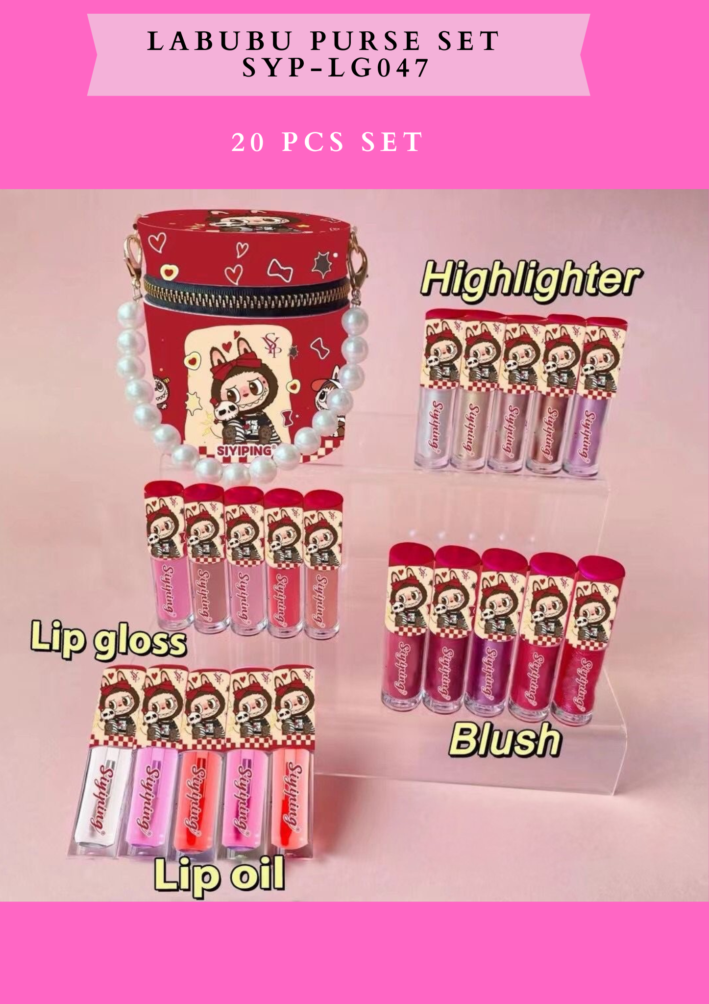 LABUBU PURSE SET SYP- LG047 - 20 PCS SET