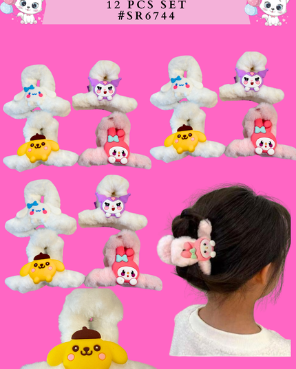 FRIENDS HAIR CLIP 12 PCS SET  - (#SR6744)