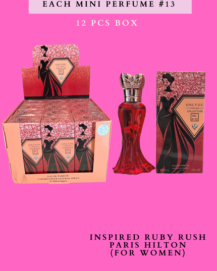 Red ONLY YOU 30 ML PER EACH MINI PERFUME #13- 12 PCS BOX