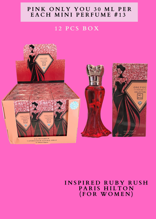 PINK ONLY YOU 30 ML PER EACH MINI PERFUME #13- 12 PCS BOX