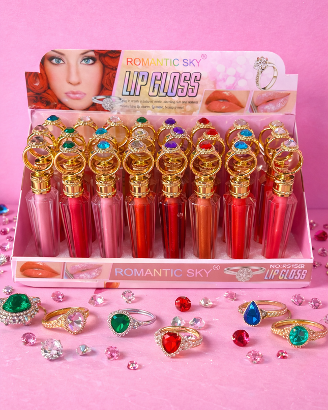 Lipgloss ring Romantic sky 24 PCs box -#RS158